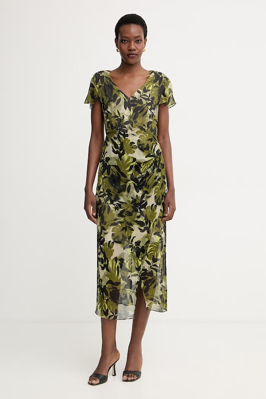 Armani Exchange obleka viskozna zelena XW002014.AF21554