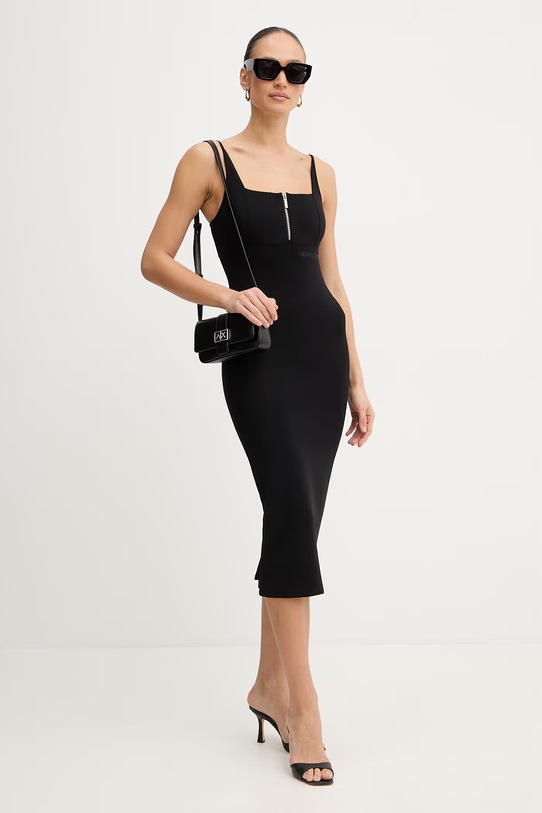 Armani Exchange sukienka XW002056.AF21295 czarny SS26