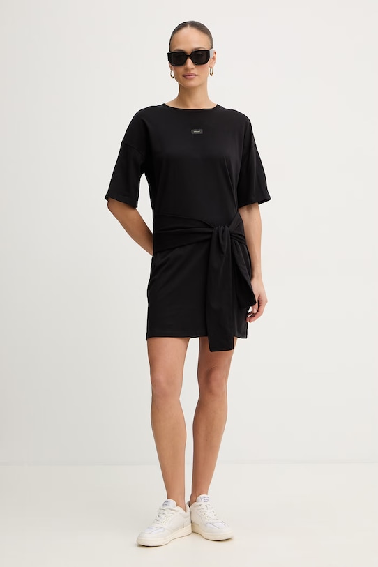 Armani Exchange sukienka bawełniana XW002085.AF10356 czarny SS26