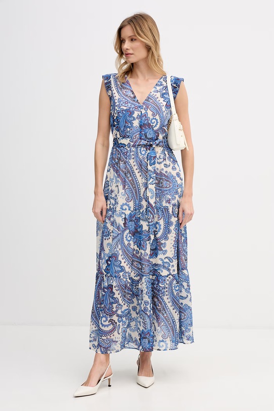 OUI φόρεμα flared 96366 μπλε SS26