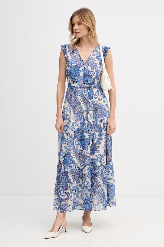 OUI φόρεμα flared 96366 μπλε SS26