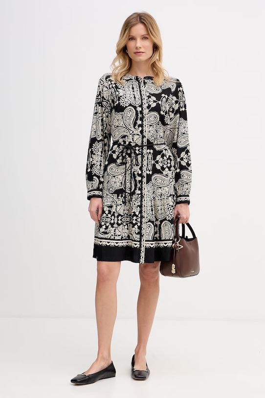 OUI Sukienka letnia z wiskozy 96630 czarny SS26