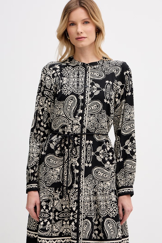 OUI Sukienka letnia z wiskozy czarny 96630