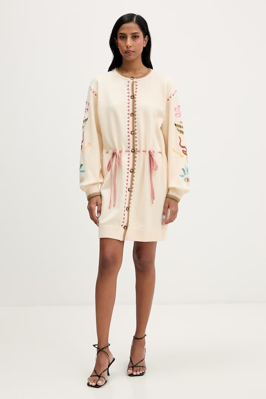 Never Fully Dressed sukienka NFDKN811 beżowy SS26