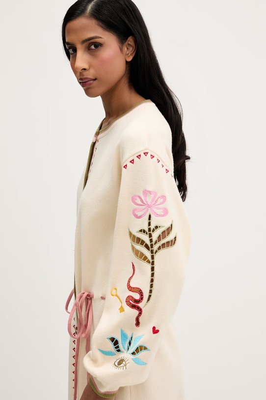 Never Fully Dressed sukienka beżowy NFDKN811