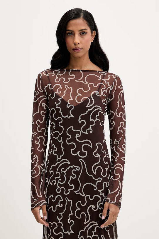 Never Fully Dressed sukienka brązowy NFDDR3207