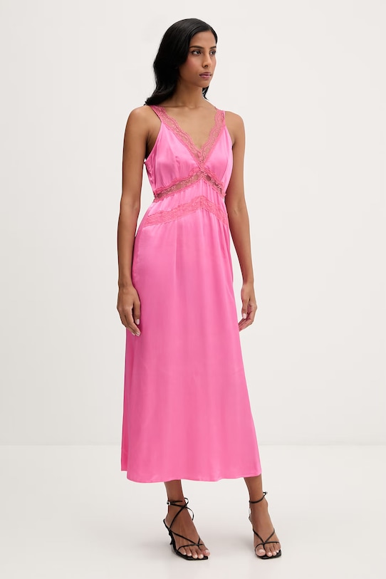 Never Fully Dressed sukienka wiskozowa NFDDR3240 różowy SS26