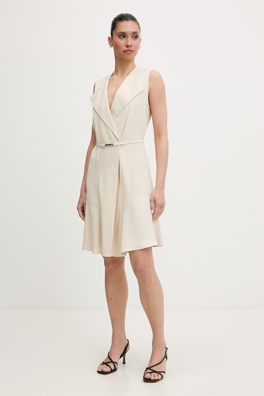 BOSS sukienka z wiskozy Dimosa-Mini 50554224 beżowy SS26
