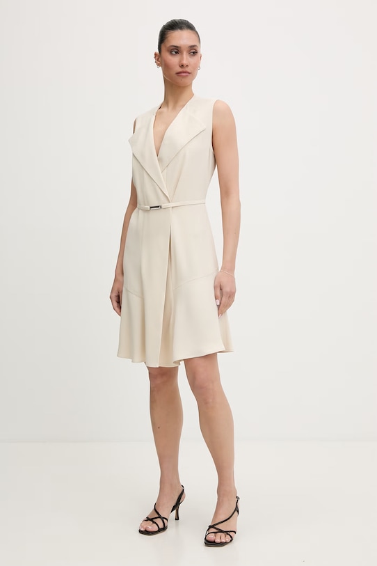 BOSS sukienka z wiskozy Dimosa-Mini 50554224 beżowy SS26