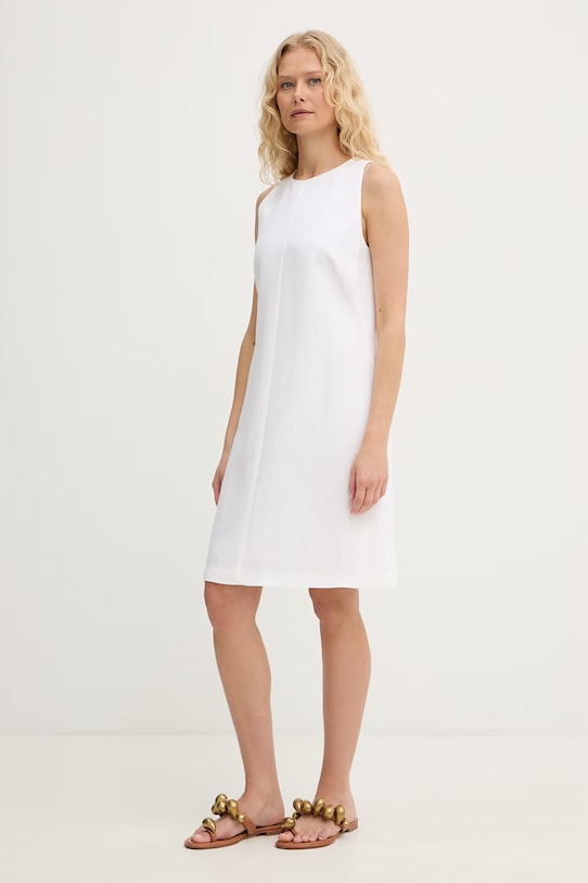 BOSS sukienka z lnem Dinderal 50557447 beżowy SS26