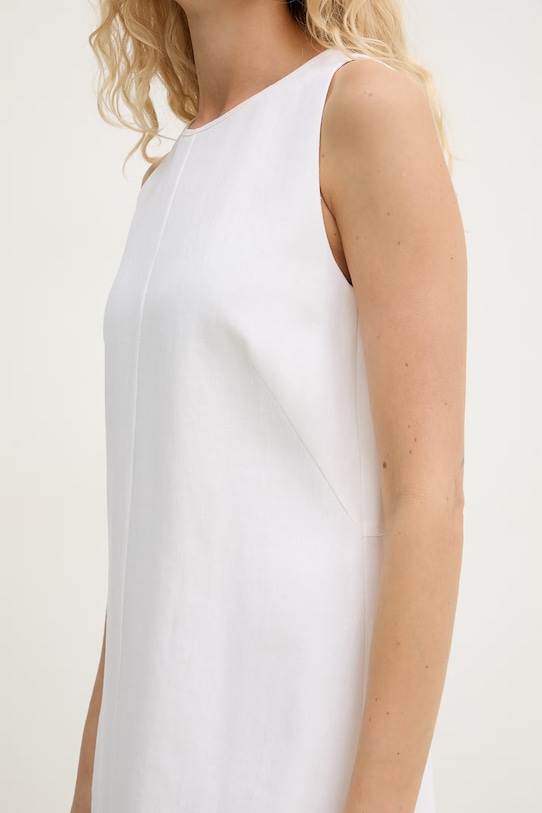 BOSS sukienka z lnem Dinderal 50557447 beżowy