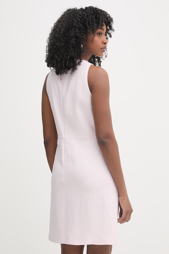 Odzież BOSS sukienka z lnem Dinderal 50557447 różowy