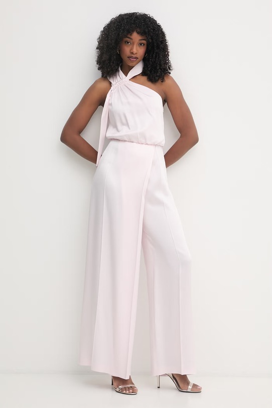 BOSS kombinezon asymetryczny damski z wiskozą Descarla 50558299 różowy SS26