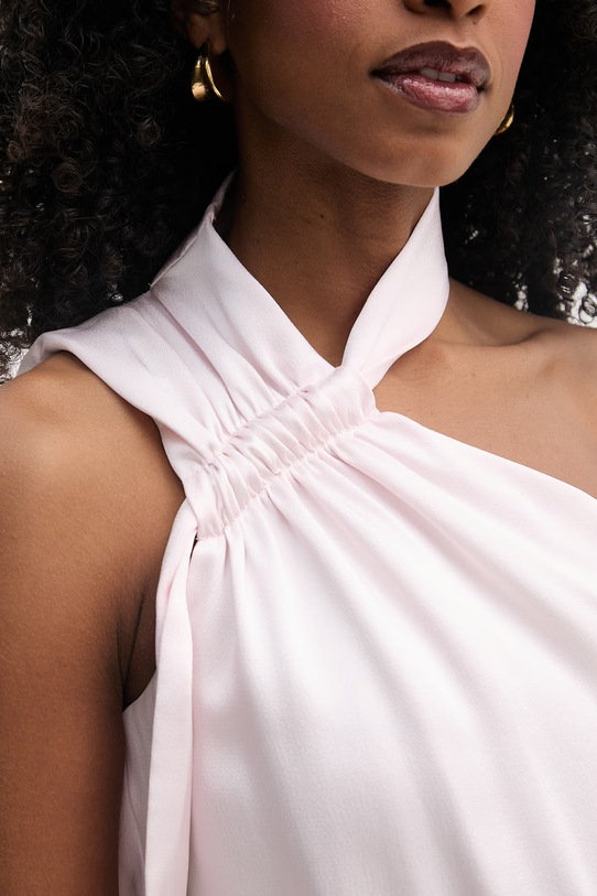 BOSS kombinezon asymetryczny damski z wiskozą Descarla 50558299 różowy