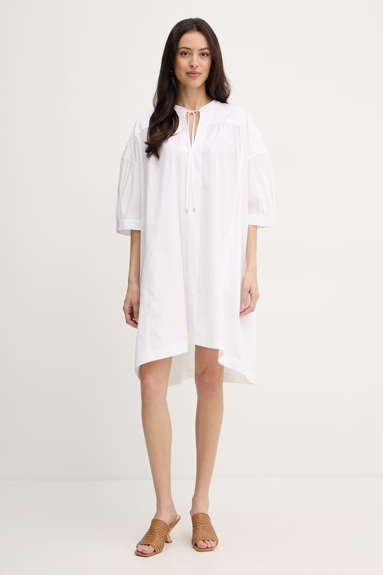 BOSS sukienka bawełniana Dollana bawełna biały 50558465