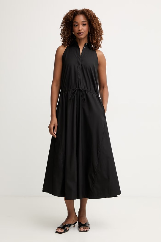 BOSS haljina od pamuka Dimica crna 50558472