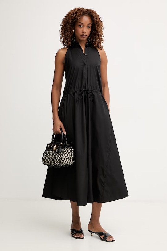 BOSS haljina od pamuka Dimica 50558472 crna SS26