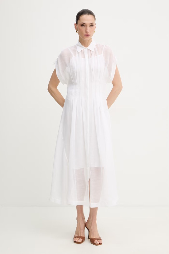 Сукня з додаванням льону BOSS Davinata casual бежевий 50559733