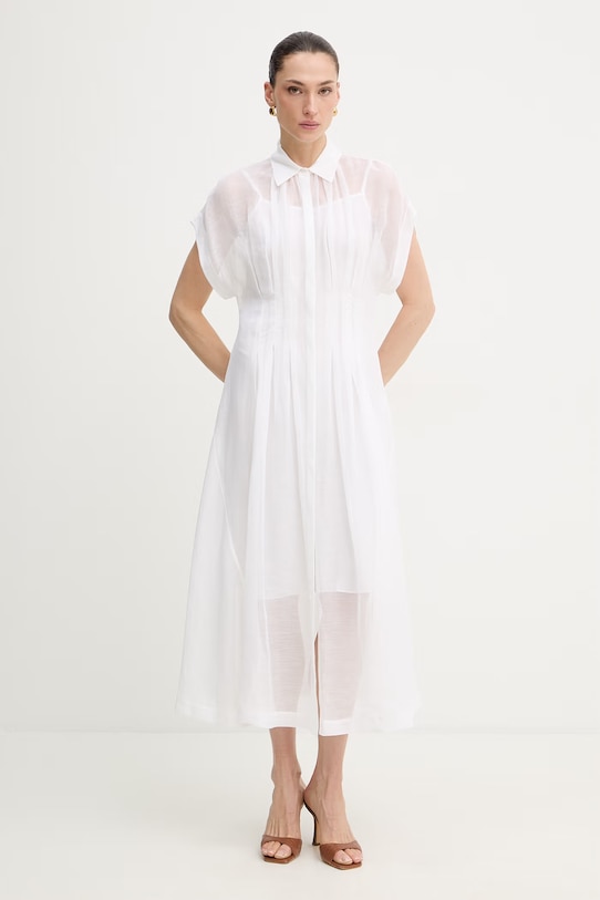 Сукня з додаванням льону BOSS Davinata casual бежевий 50559733