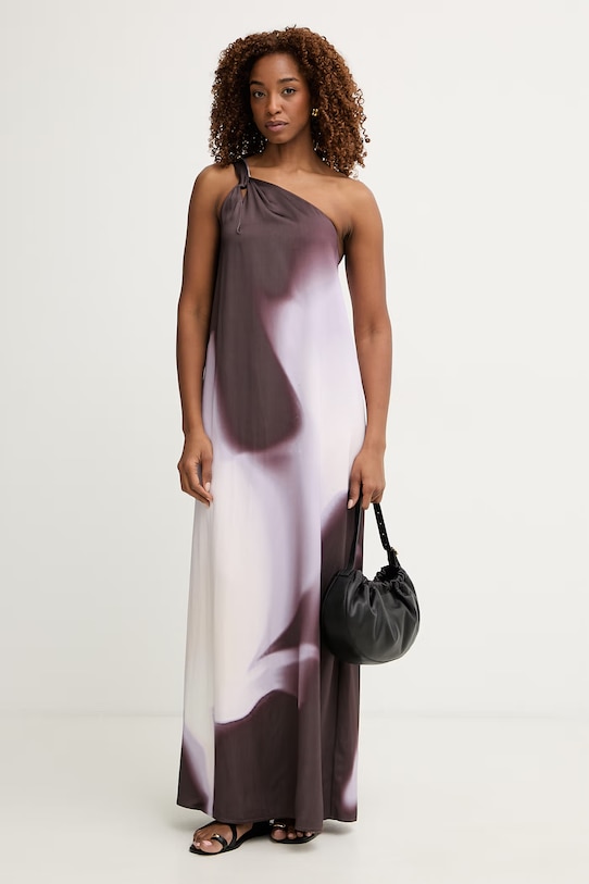 BOSS šaty s viskózou Dantea 50560086 hnedá SS26