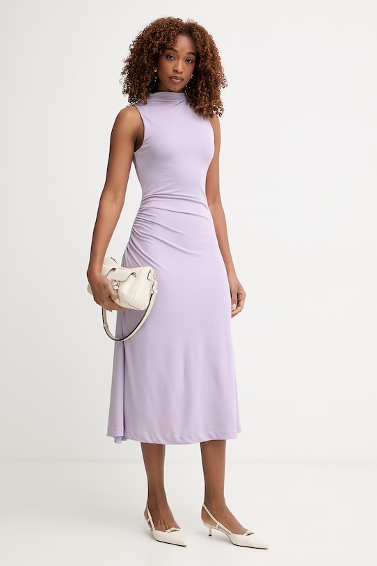 BOSS Φόρεμα με βισκόζη Eylai 50557369 μωβ SS26