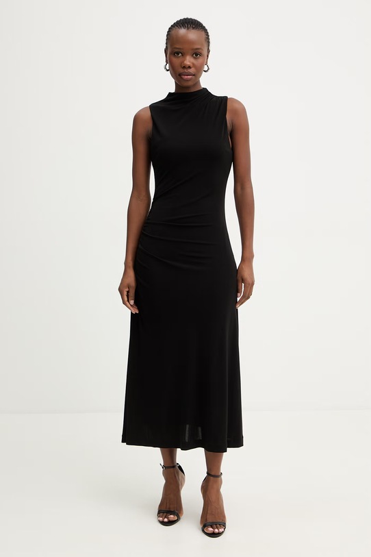 BOSS šaty z viskózy Eylai černá 50557369