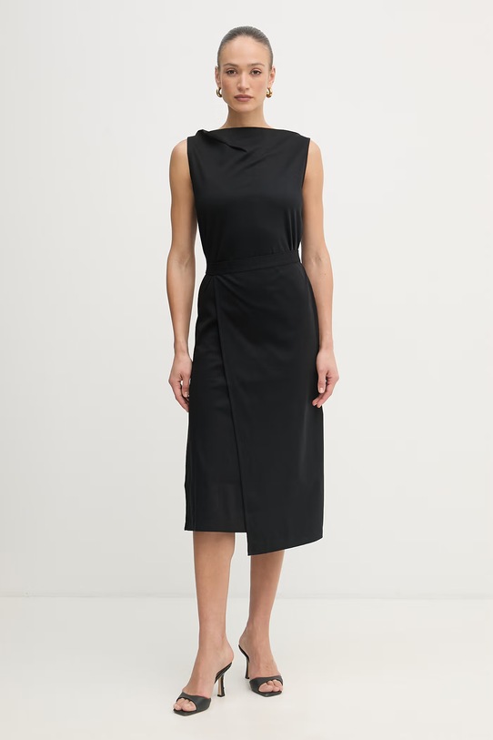 BOSS vestito in cotone Emiaky nero 50558902