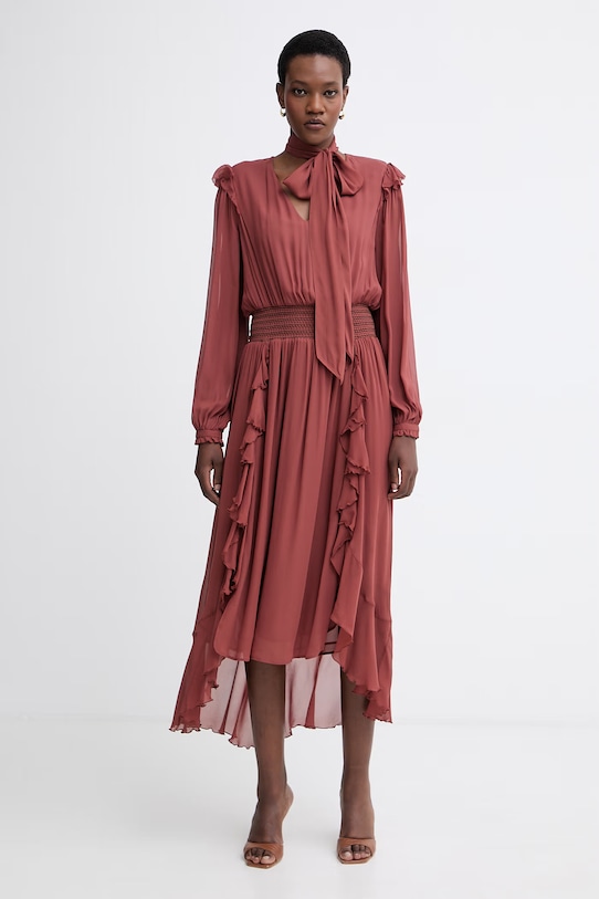 BOSS Orange ljetna haljina od viskoze C Domingue smeđa 50556647