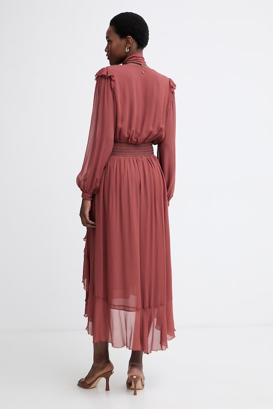 Odjeća BOSS Orange ljetna haljina od viskoze C Domingue 50556647 smeđa