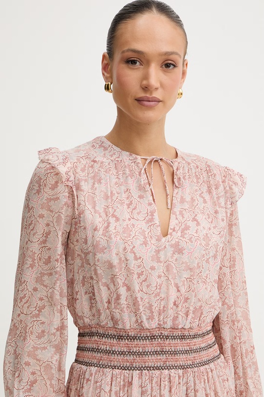 Viskózové šaty BOSS Orange C Darmia růžová 50557688