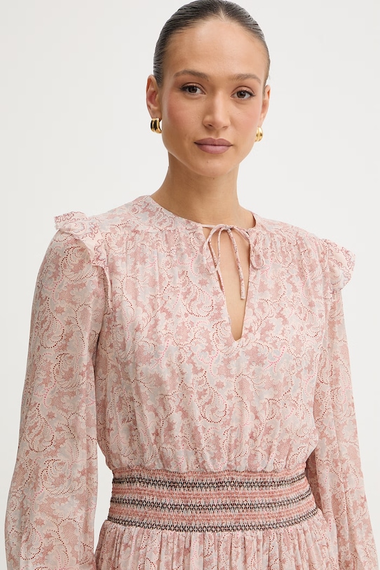 Viskózové šaty BOSS Orange C Darmia růžová 50557688