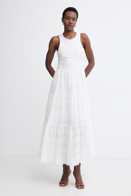 BOSS Orange letné šaty bavlnené C Denvia béžová 50559080