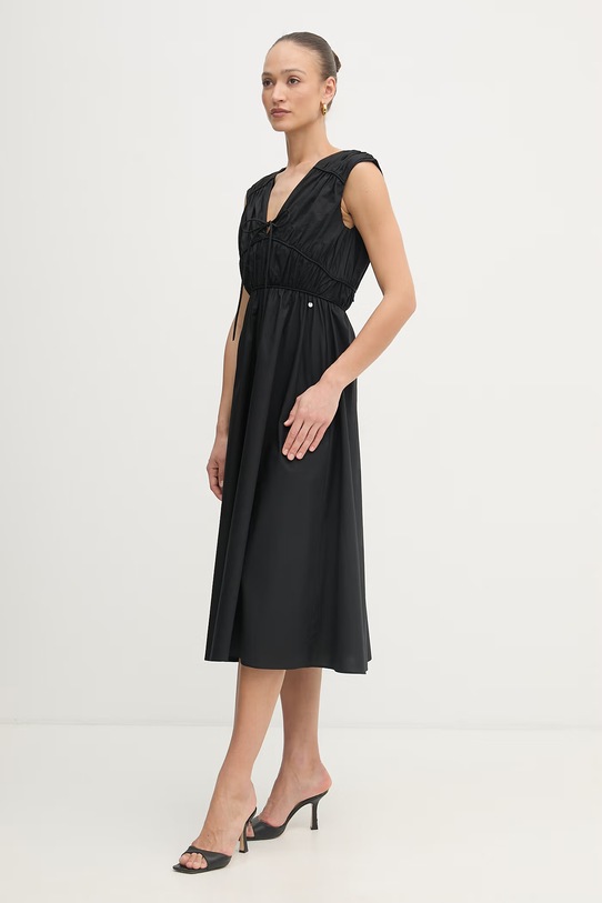 BOSS Orange φόρεμα babydoll βαμβακερό C Derich 50559089 μαύρο SS26