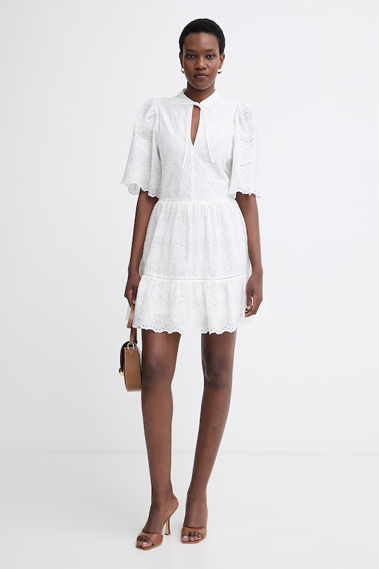 BOSS Orange καλοκαιρινό βαμβακερό φόρεμα C Denvita 50559091 μπεζ SS26