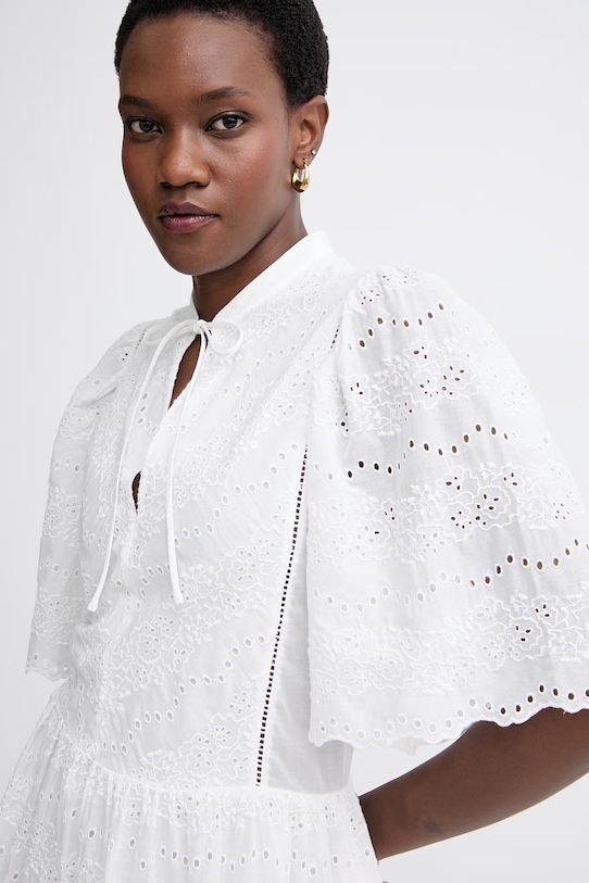 BOSS Orange καλοκαιρινό βαμβακερό φόρεμα C Denvita μπεζ 50559091