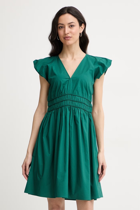 BOSS Orange rochie de vară din bumbac C Darico verde 50559093