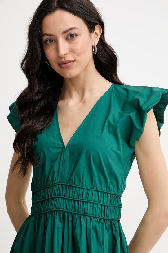 BOSS Orange rochie de vară din bumbac C Darico verde 50559093