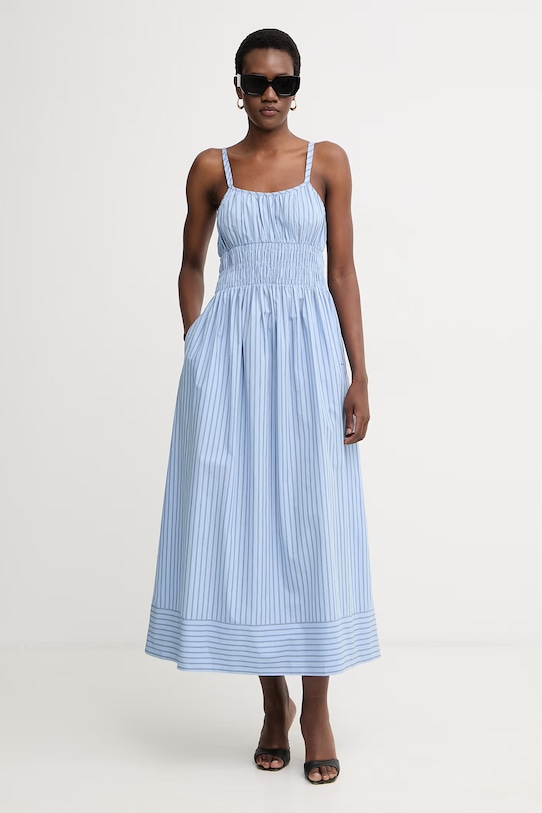 BOSS Orange haljina A-kroja od pamuka C Diplyn 50559218 plava SS26