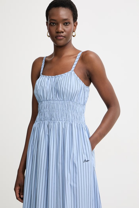 BOSS Orange sukienka rozkloszowana bawełniana C Diplyn niebieski 50559218