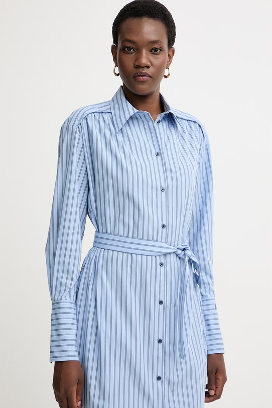 BOSS Orange košeľové šaty bavlnené C Delegant 3 modrá 50561950