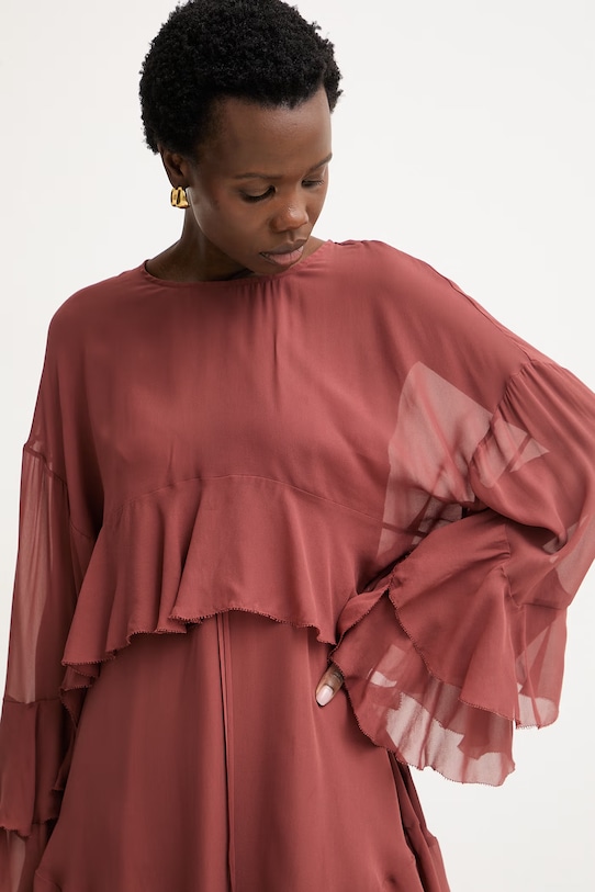 BOSS Orange sukienka z bluzką z wiskozy C Dleja pomarańczowy 50565599