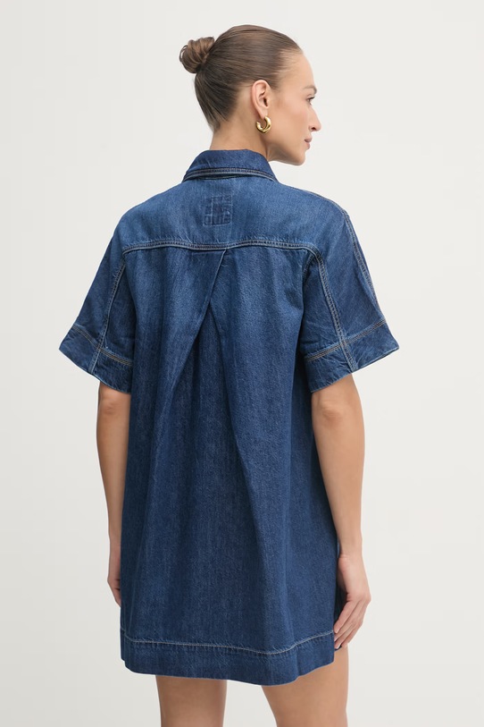 Oblačila BOSS Orange denim obleka C POLO DRESS 50558674 mornarsko modra