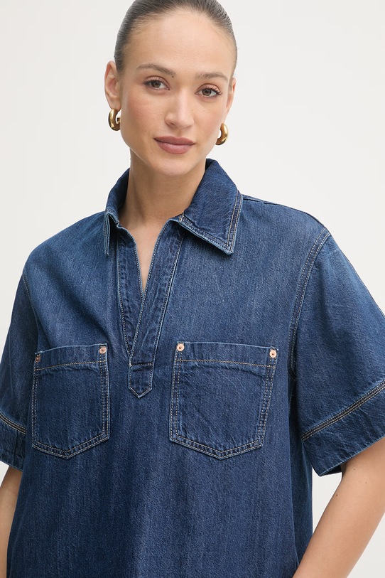 BOSS Orange sukienka jeansowa C POLO DRESS granatowy 50558674