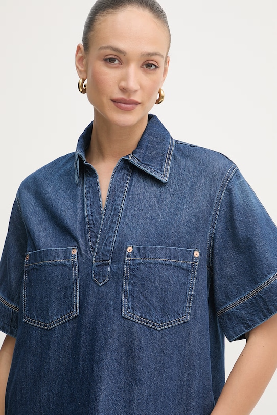 BOSS Orange rochie denim C polo DRESS bleumarin 50558674