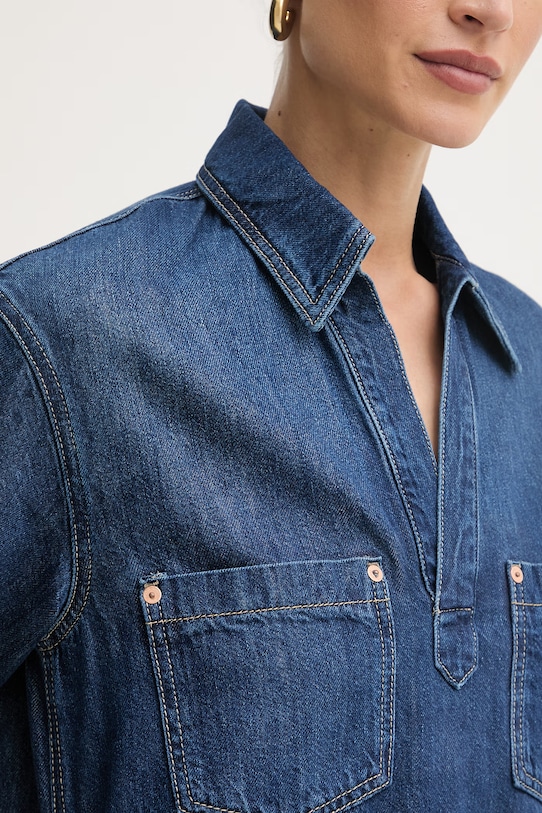 BOSS Orange denim obleka C POLO DRESS 50558674 mornarsko modra