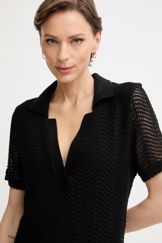 BOSS Orange φόρεμα με βαμβάκι C Eloa μαύρο 50556367