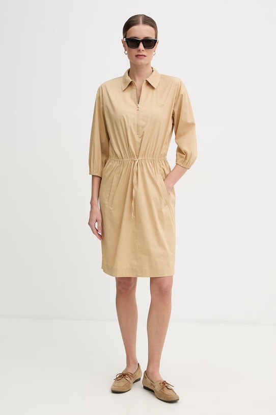 Joop! sukienka z bawełną 30101861 beżowy SS26