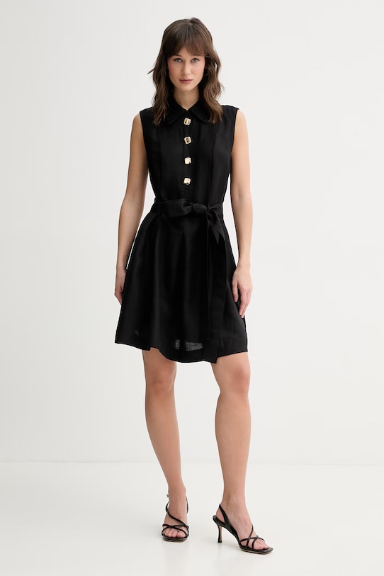 HUGO malé čierne ľanové Kaleisi čierna 50559516