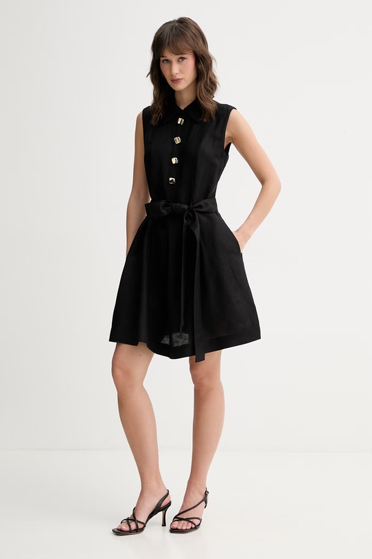 Oblečenie HUGO malé čierne ľanové Kaleisi 50559516 čierna