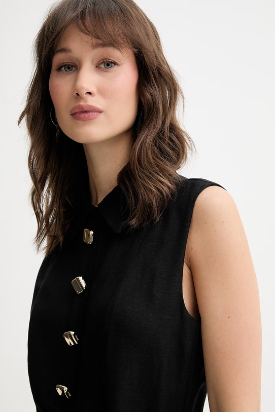 HUGO malé čierne ľanové Kaleisi čierna 50559516